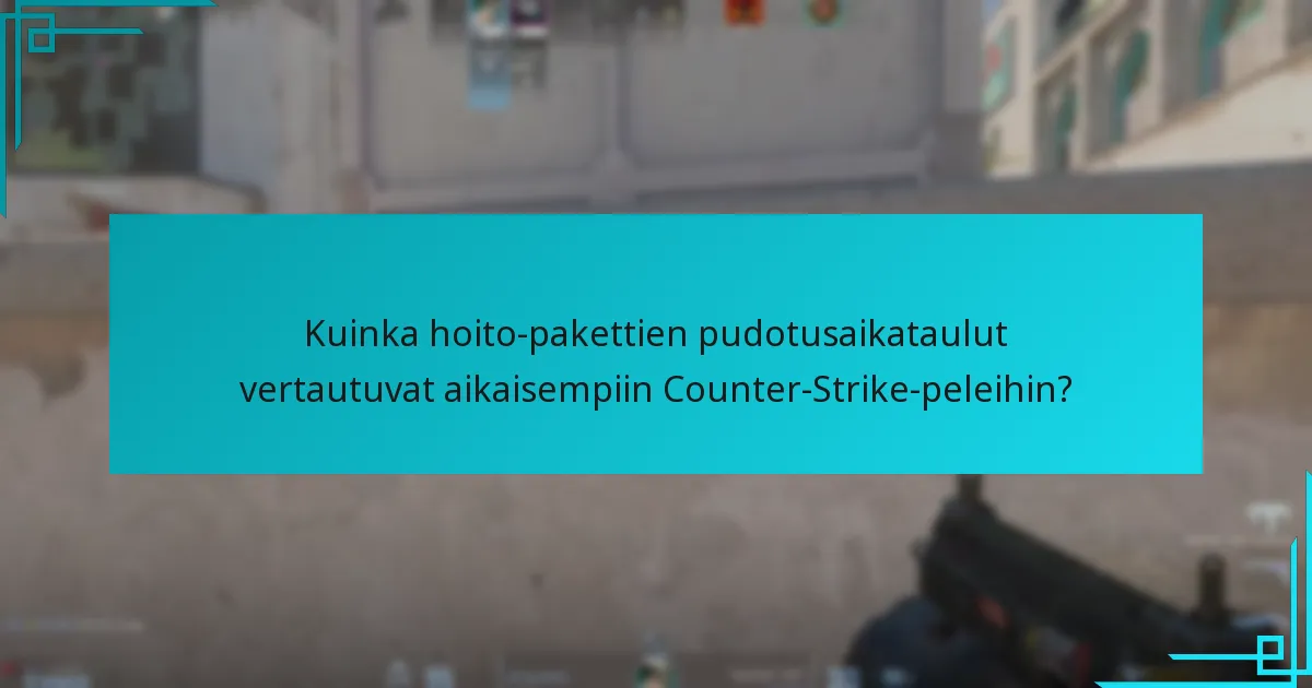 Kuinka hoito-pakettien pudotusaikataulut vertautuvat aikaisempiin Counter-Strike-peleihin?