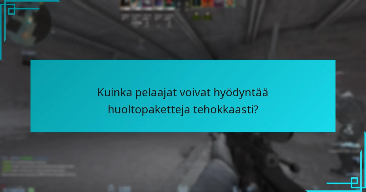 Millaisia tilastollisia näkemyksiä on huoltopakettien sisällöstä?