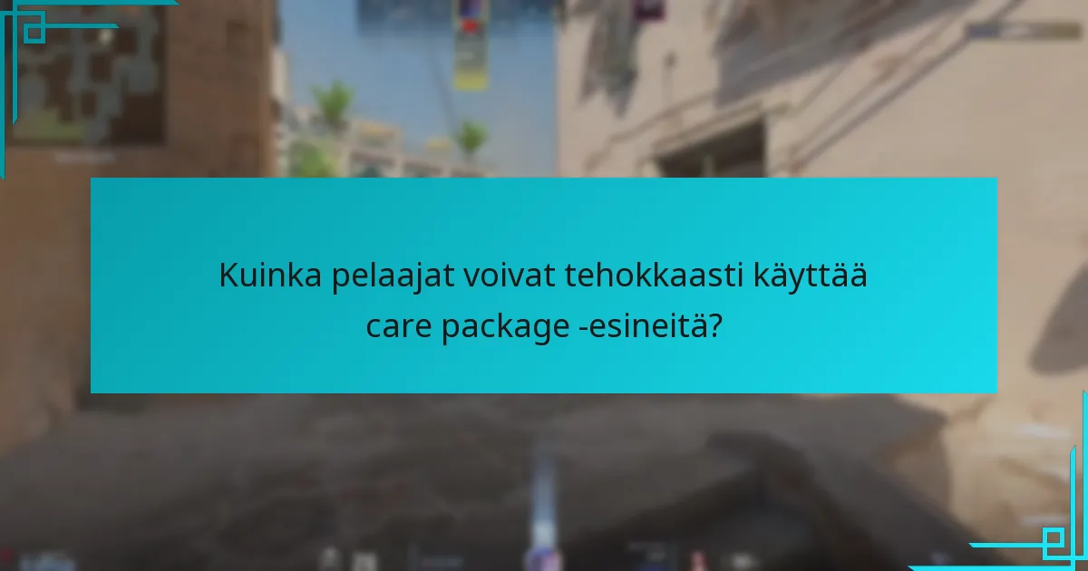 Kuinka pelaajat voivat tehokkaasti käyttää care package -esineitä?