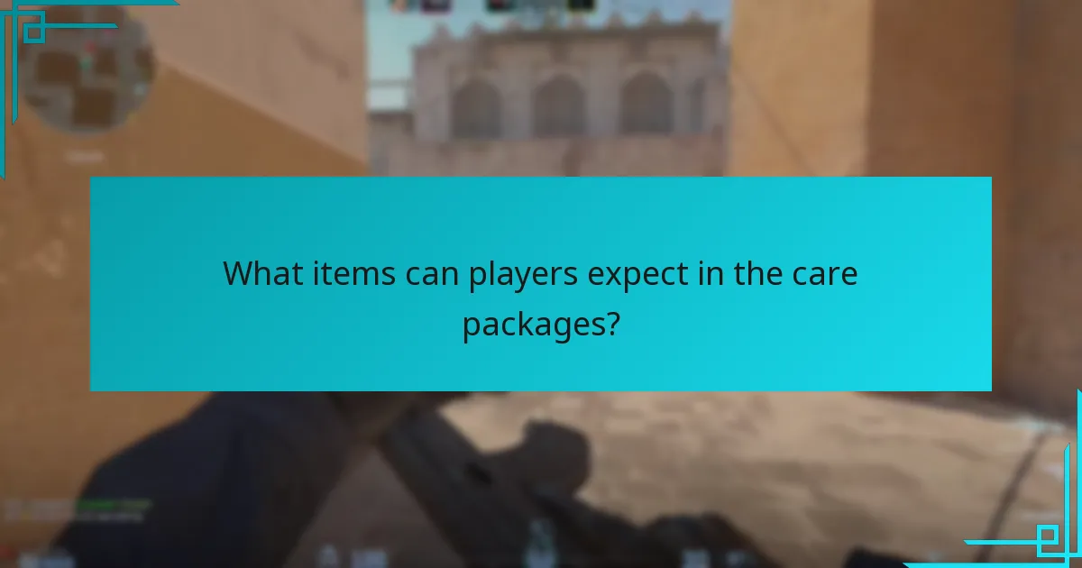 What items can players expect in the care packages?